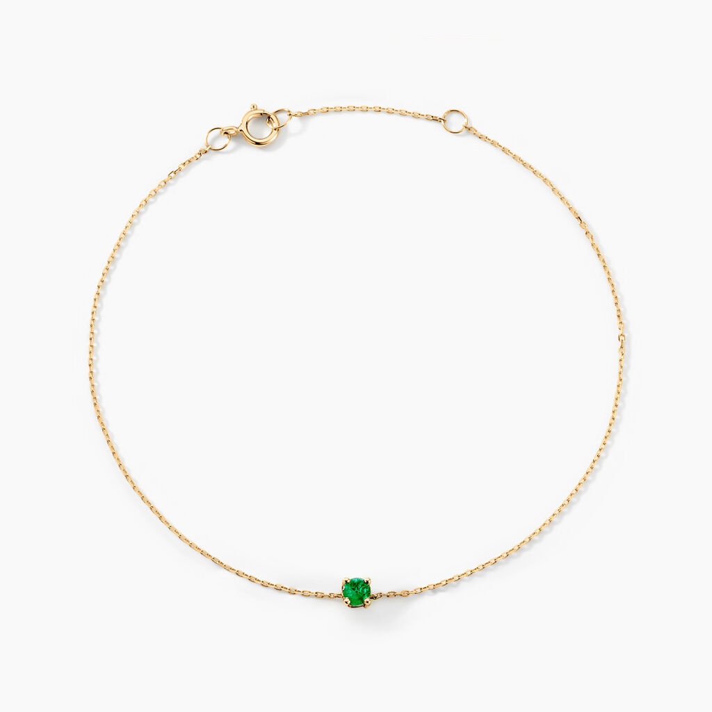 Bracelet Or Jaune Onora Emeraude - Bracelets cha&icirc;nes Femme | Marc Orian