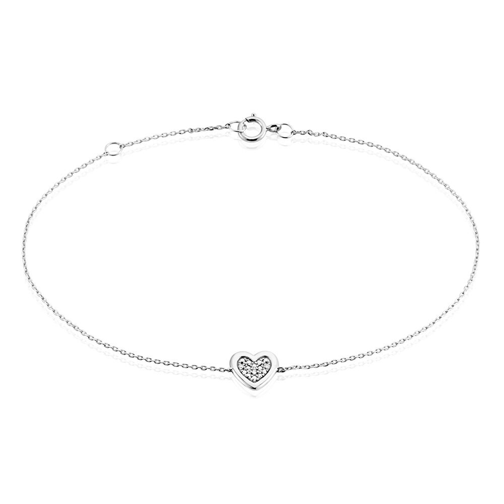 Bracelet Or Blanc Abidan Diamants - Bracelets chaînes Femme | Marc Orian