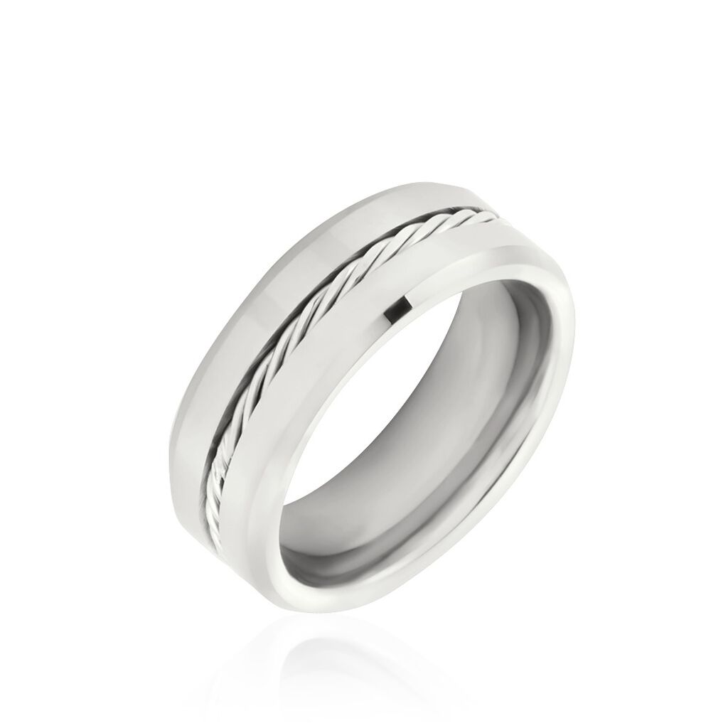 Bague Jourdan Iron Tungstene Blanc - Bagues grosses Homme | Marc Orian