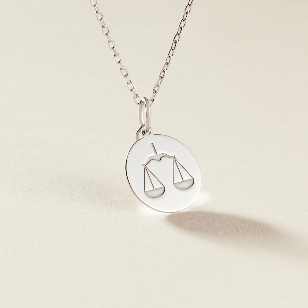 Pendentif Zodiaque Rond Argent Blanc - Bijoux personnalis&eacute;s Famille | Marc Orian