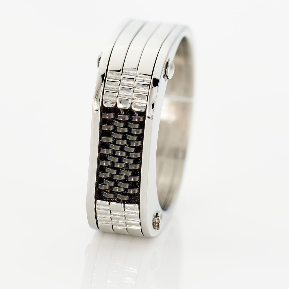 Bague Annastasia Acier Blanc - Bijoux fantaisie Homme | Marc Orian