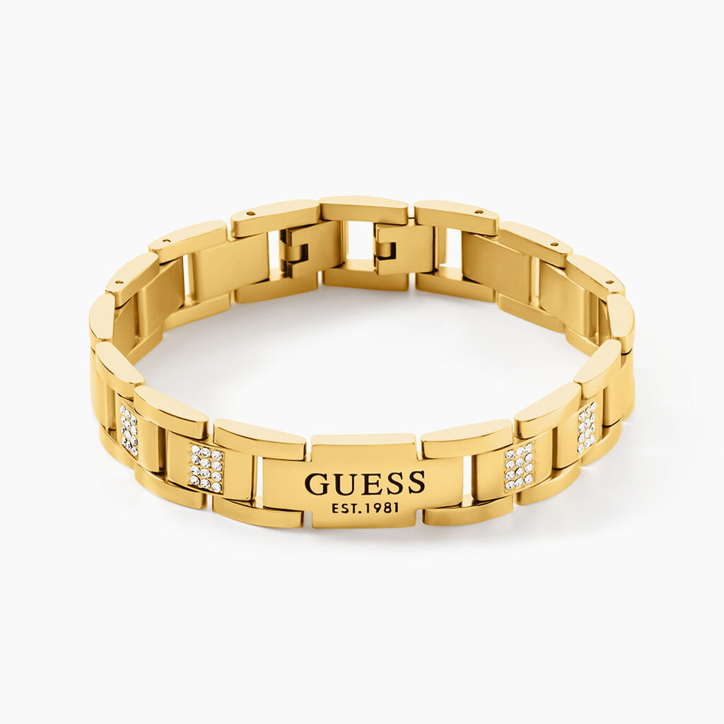 Bracelet Guess Frontiers Acier Jaune Oxyde De Zirconium - Bracelets cha&icirc;nes Homme | Marc Orian