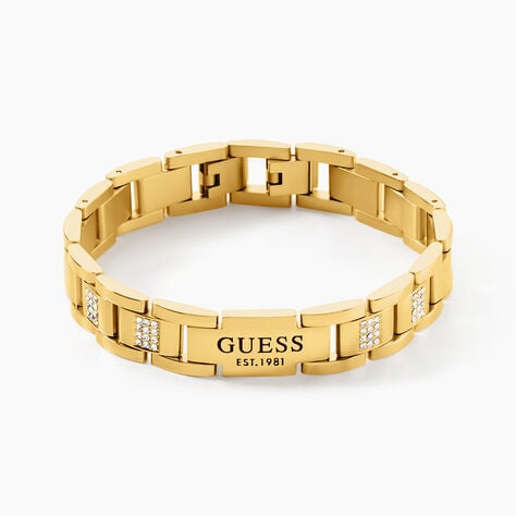 Bracelet Guess Frontiers Acier Jaune Oxyde De Zirconium - Bracelets cha&icirc;nes Homme | Marc Orian
