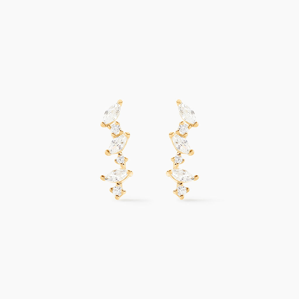 Boucles D'oreilles Puces Or Jaune Fortunella Oxydes De Zirconium - Puces Femme | Marc Orian