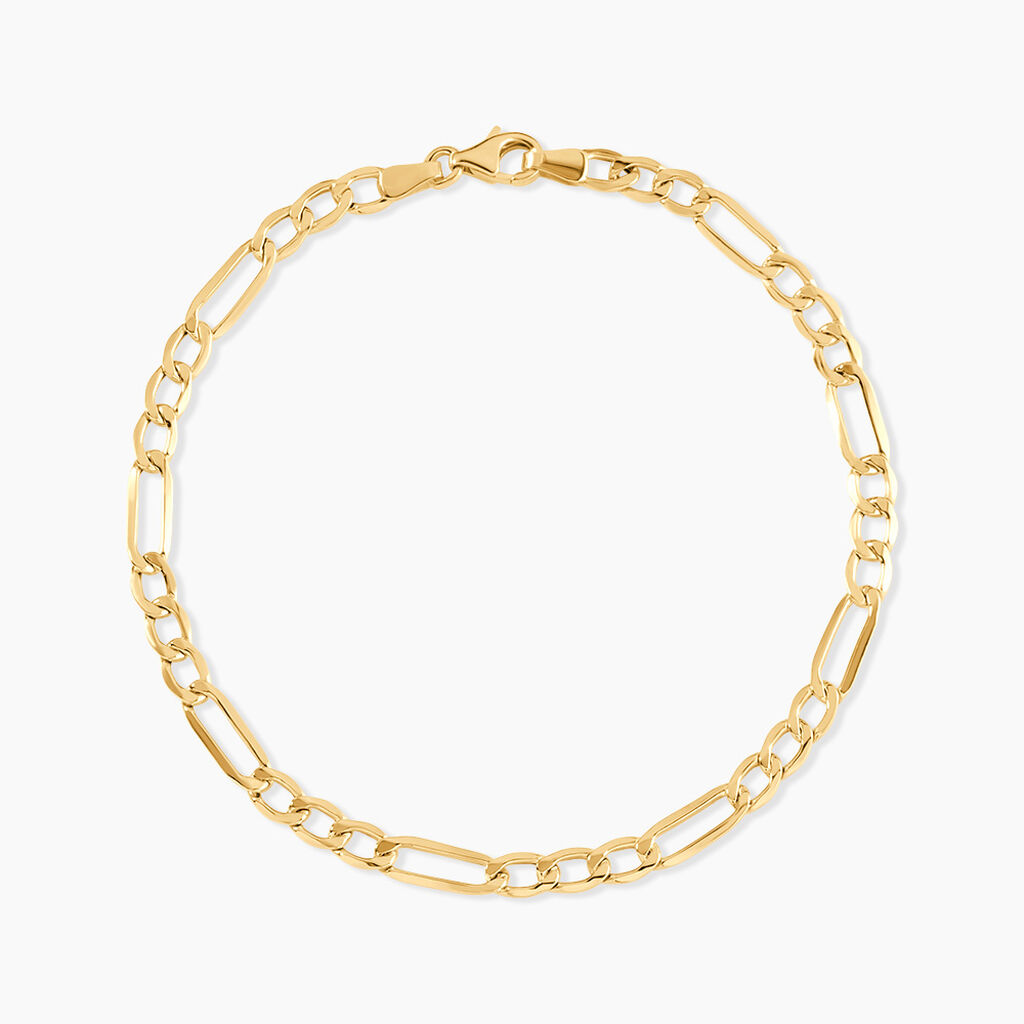 Bracelet Or Jaune Maille Altern&eacute;e 1/3 - Bracelets mailles Femme | Marc Orian