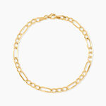 Bracelet Or Jaune Maille Altern&eacute;e 1/3 - Bracelets mailles Femme | Marc Orian