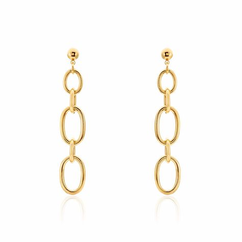 Boucles D'oreilles Pendantes Lina Acier Doré - Pendantes Femme | Marc Orian