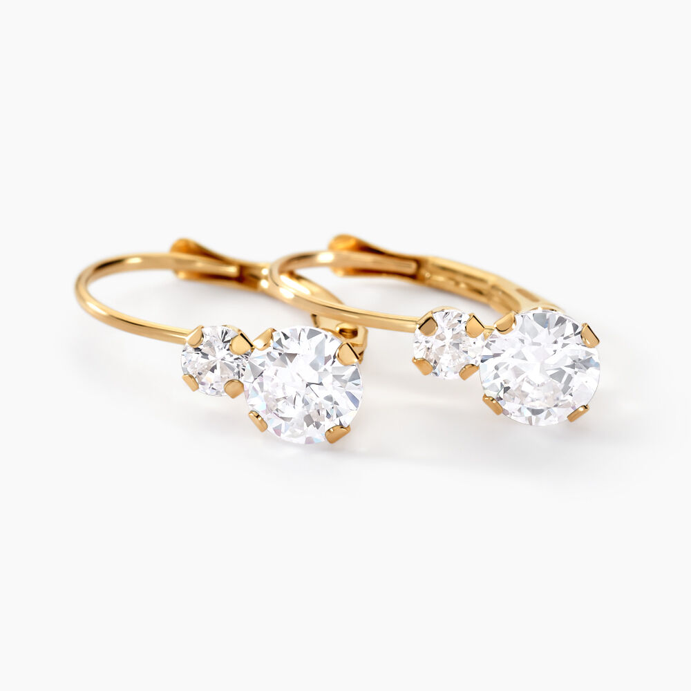 Boucles D'oreilles Pendantes Gulbeyaz Or Jaune Oxyde De Zirconium - Pendantes Femme | Marc Orian