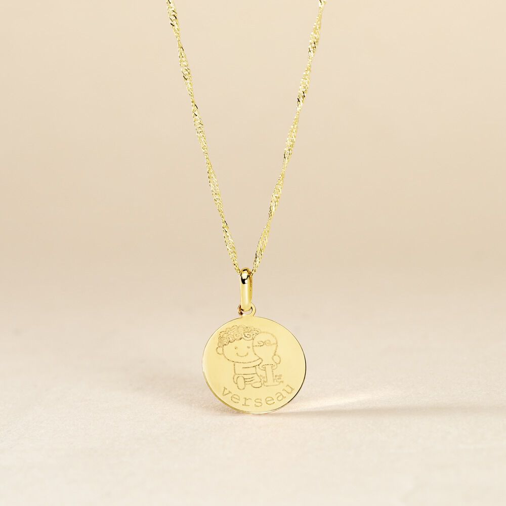 Pendentif Jannila Zodiaque Or Jaune - Bijoux personnalis&eacute;s Enfant | Marc Orian