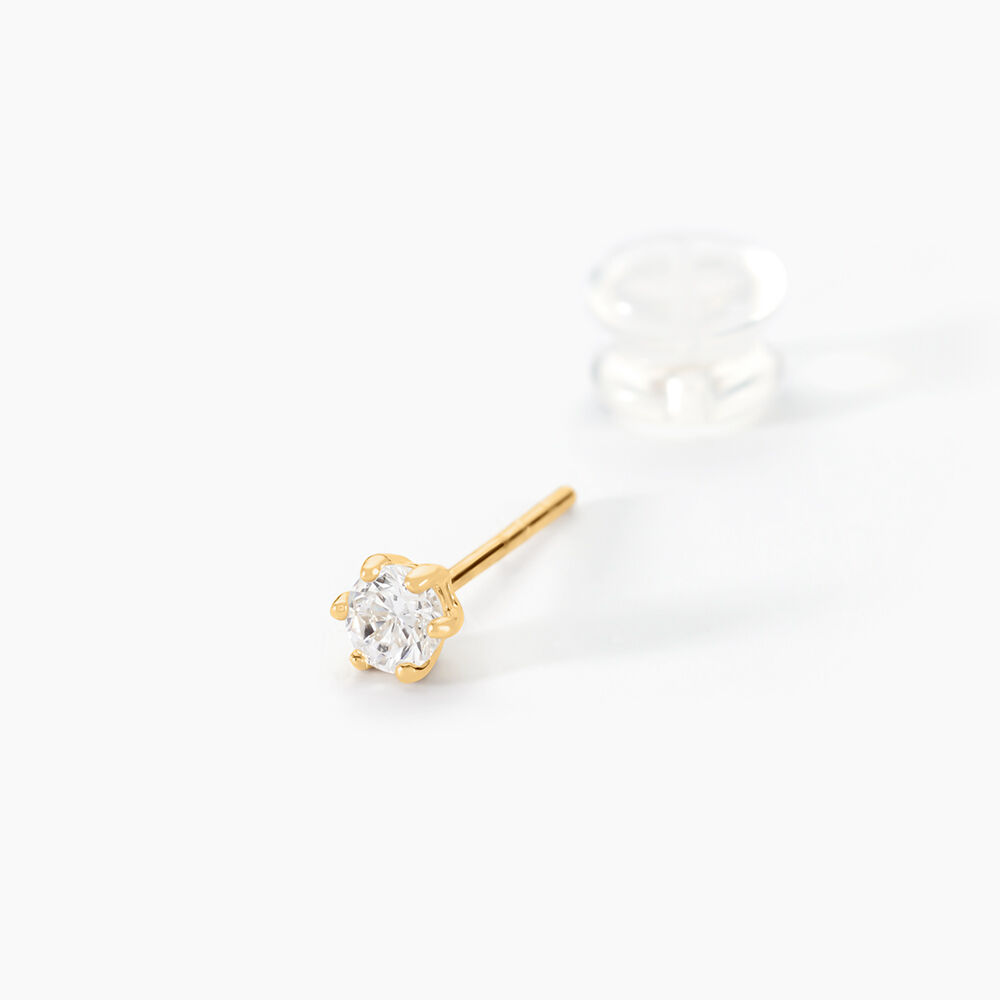 Boucles D'oreilles Puces Aconit Or Jaune Oxyde - Puces Femme | Marc Orian