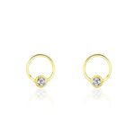 Boucles D'oreilles Puces Or Jaune Akiva Diamants - Puces Femme | Marc Orian
