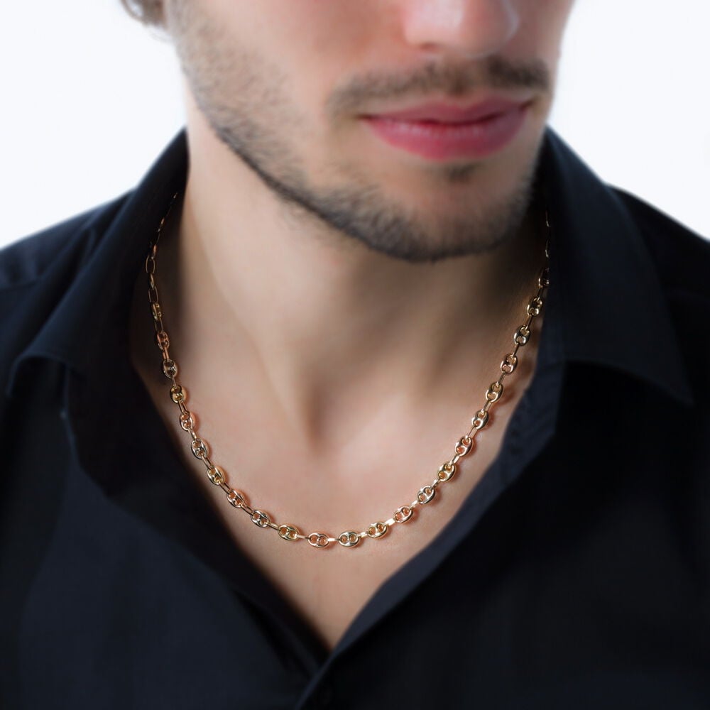 Collier Dami Maille Grain De Cafe Or Tricolore - Chaines Homme | Marc Orian