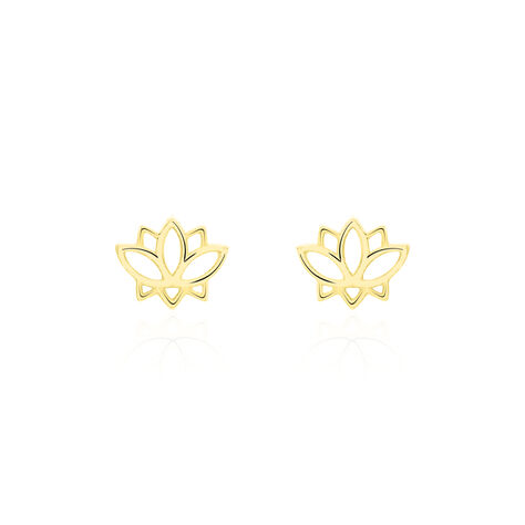 Boucles D'oreilles Puces Franny Fleur De Lotus Or Jaune - Puces Femme | Marc Orian