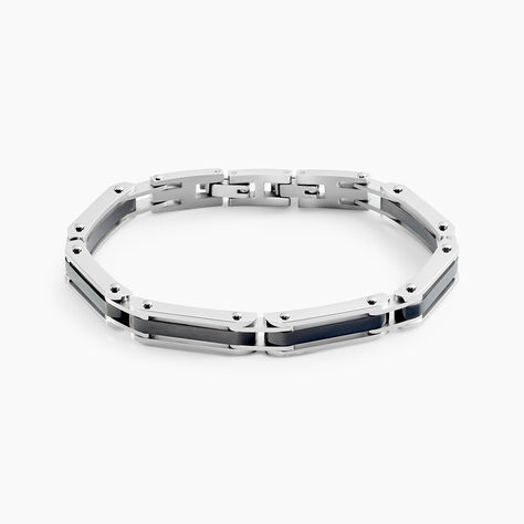 Bracelet Jourdan Homme El Castillo Acier Bicolore Noir Et Blanc - Bracelets cha&icirc;nes Homme | Marc Orian