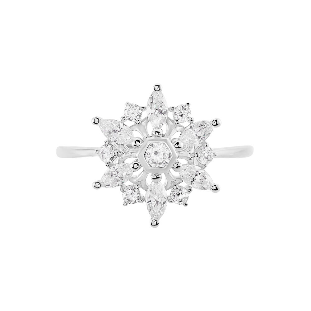 Bague Allassane Or Blanc Oxyde De Zirconium - Bagues avec pierre Femme | Marc Orian