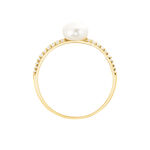 Bague Maria-francoise Or Jaune Perle De Culture Et Oxyde De Zirconium - Bagues de promesse Femme | Marc Orian