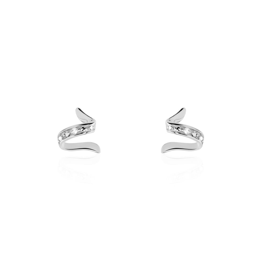 Boucles D'oreilles Puces Ouassima Or Blanc Diamant - Puces Femme | Marc Orian