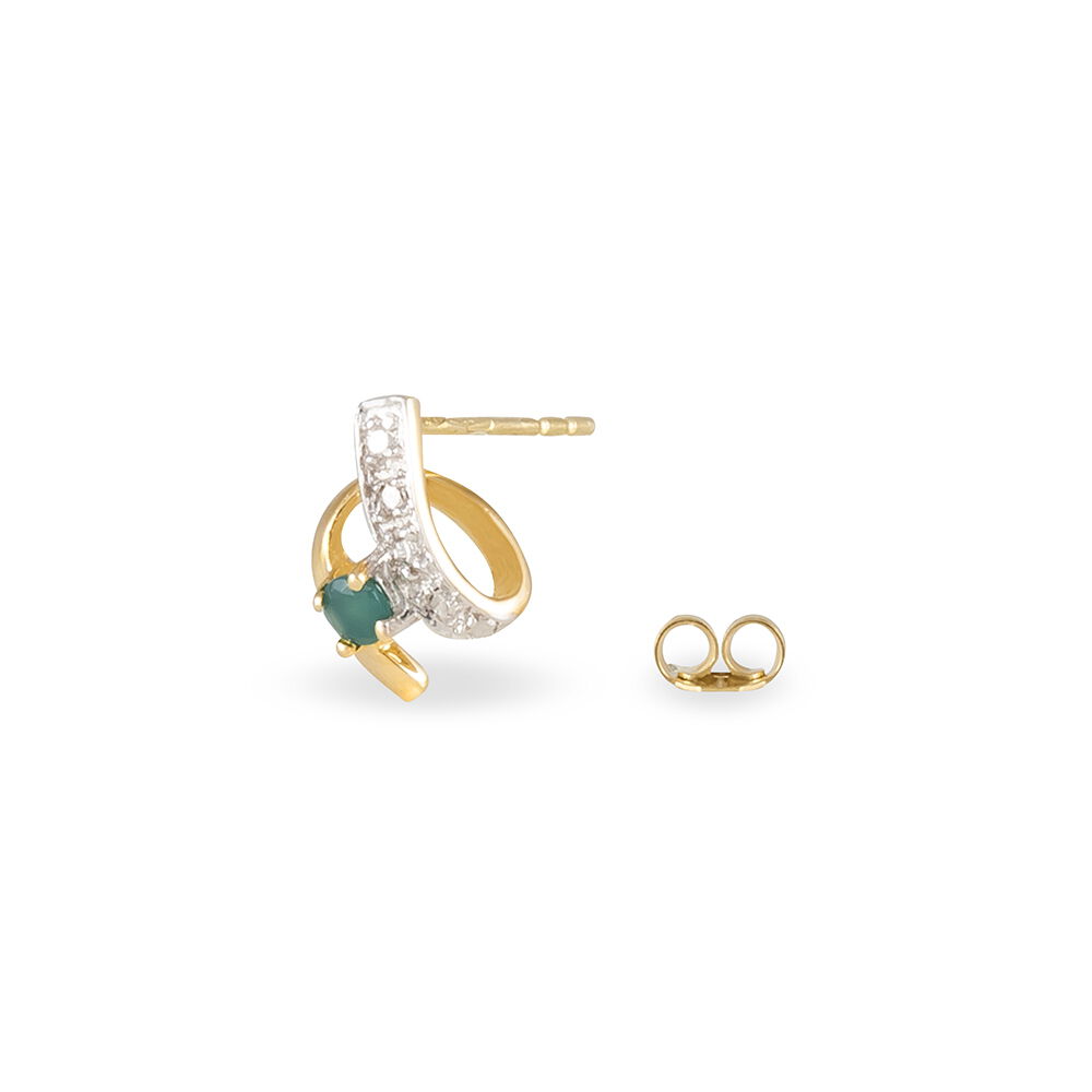 Boucles D'oreilles Puces Kirsten Or Jaune Agate - Puces Femme | Marc Orian