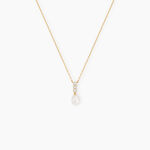 Collier Nahima Or Jaune Perle De Culture Oxyde De Zirconium - Colliers avec pierres Femme | Marc Orian