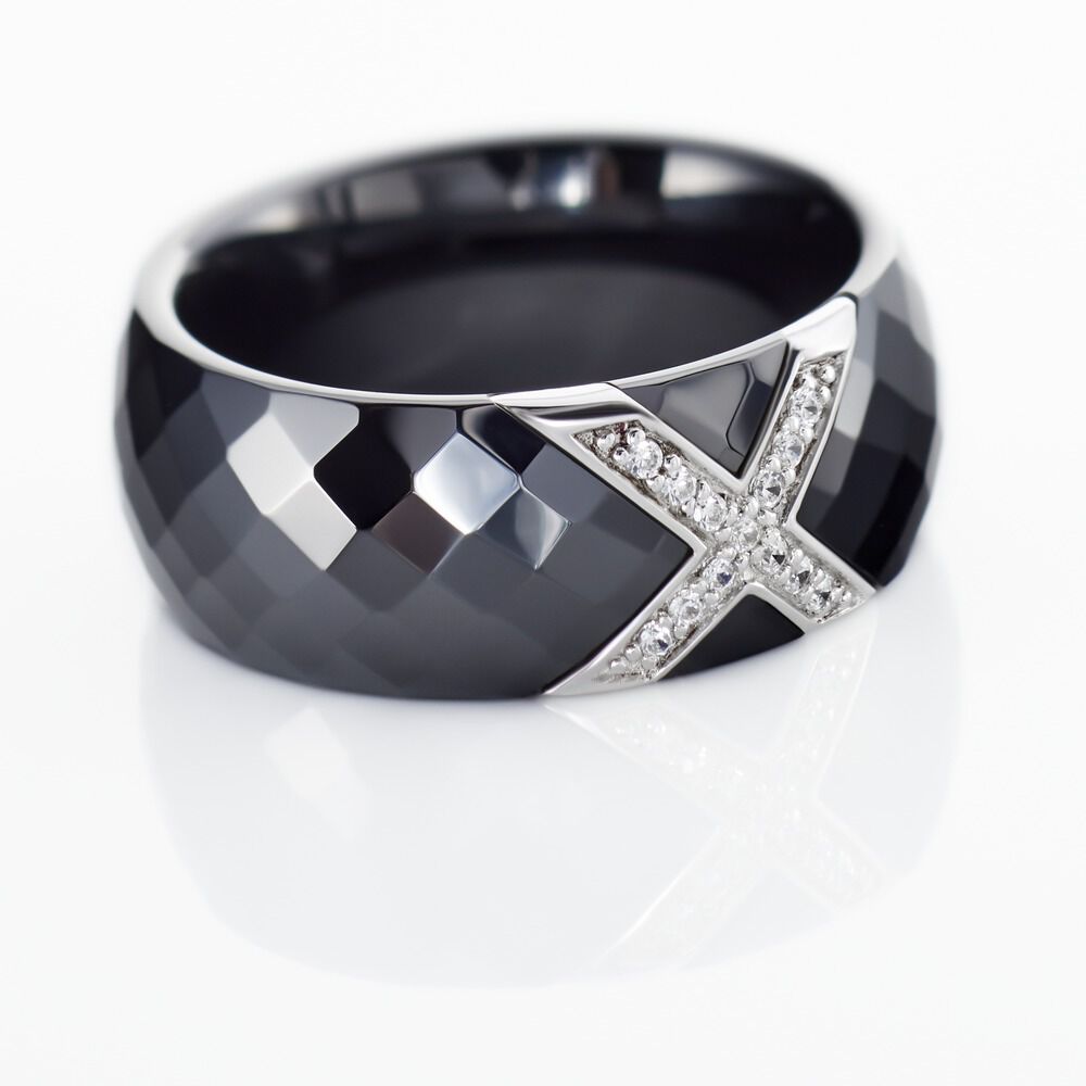 Bague Ceramique X Argent Blanc Oxyde De Zirconium Et C&eacute;ramique - Bagues avec pierre Femme | Marc Orian