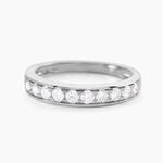 Demi-alliance Or Blanc  Valentine Diamant Synthetique - Alliances avec pierres Femme | Marc Orian