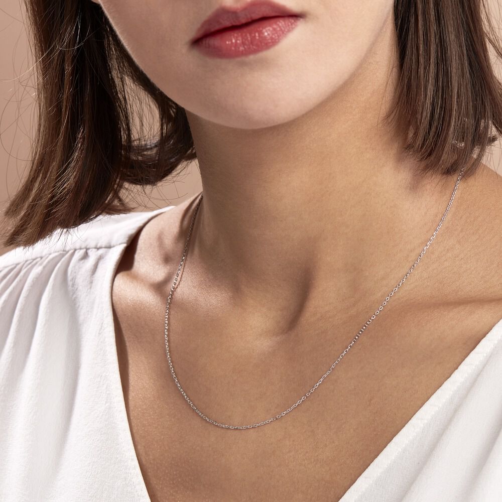 Chaîne Igoa Maille Forçat Diamantee Or Blanc - Chaines Unisex | Marc Orian