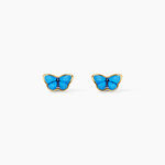 Boucles D'Oreilles Puces Sulivia Papillon Argent Dor&eacute; A L'Or 750/1000 - Puces Enfant | Marc Orian