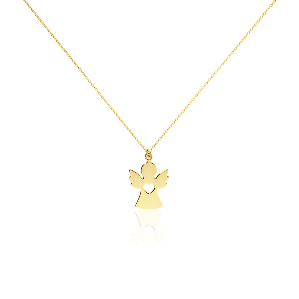 Collier Hallie Ange Et Coeur Or Jaune - Colliers ete Enfant | Marc Orian