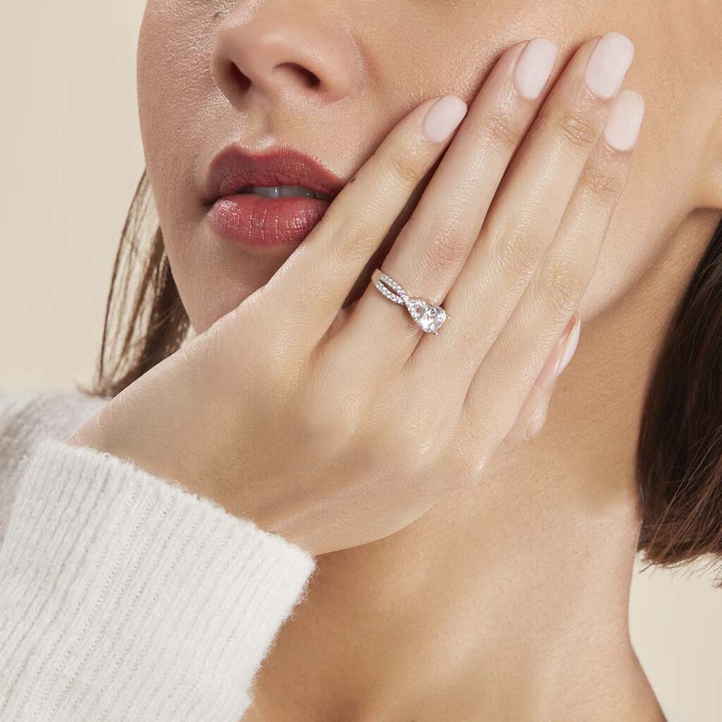 Bague Karin Argent Blanc Oxyde De Zirconium - Bagues Solitaire Femme | Marc Orian