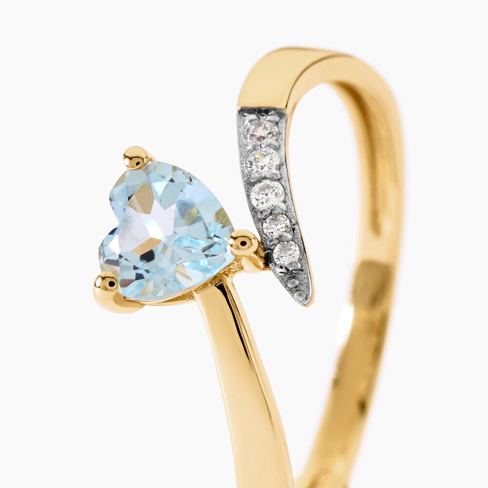 Bague Eva Argent Dor&eacute; A L'Or 750/1000 Topaze Oxyde De Zirconium - Bagues pierres fines Femme | Marc Orian