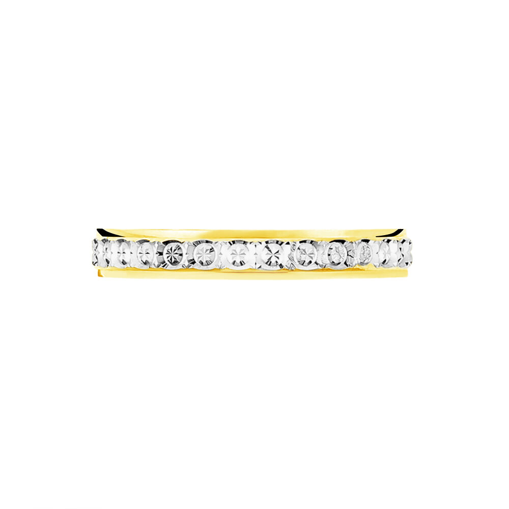 Alliance Fantaisie Diamantee Ruban Plat Or Bicolore - Alliances duo Unisex | Marc Orian