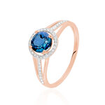 Bague Maeva Or Rose Topaze Et Oxyde De Zirconium - Bagues pierres fines Femme | Marc Orian