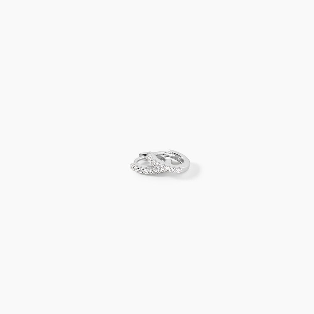 Cr&eacute;oles Karlene Argent Blanc Oxyde De Zirconium - Cr&eacute;oles Femme | Marc Orian