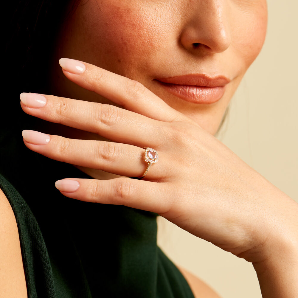 Bague Adrienna Or Jaune Am&eacute;thyste Oxyde De Zirconium - Bagues pierres fines Femme | Marc Orian