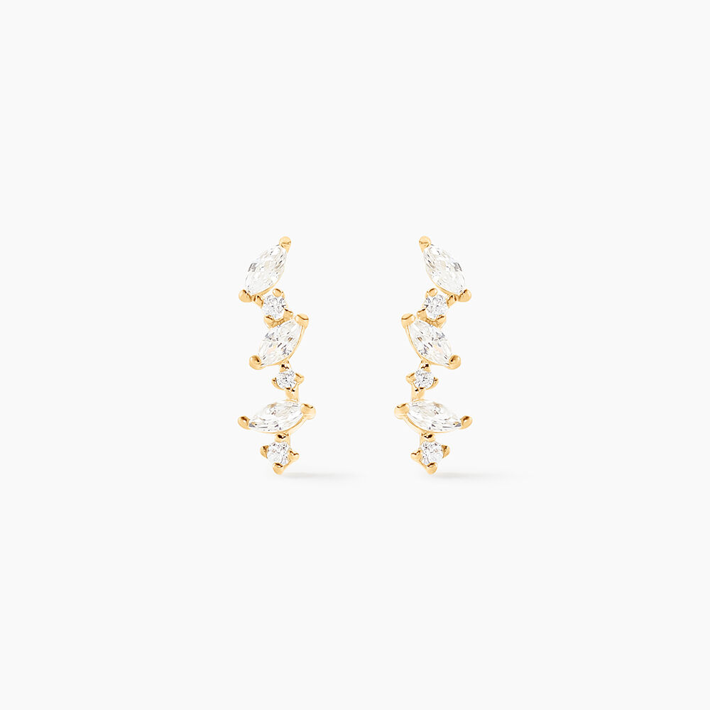 Boucles D'oreilles Puces Or Jaune Fortunella Oxydes De Zirconium - Puces Femme | Marc Orian