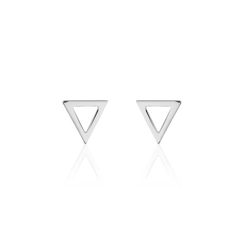 Boucles D'oreilles Puces Katie Argent Blanc - Puces Femme | Marc Orian