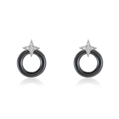 Boucles D'oreilles Pendantes Merelle Argent Blanc Céramique Oxyde - Boucles d'oreilles Pendantes Femme | Marc Orian