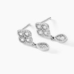 Boucles D'oreilles Pendantes Roseraie Argent Blanc Oxyde De Zirconium - Pendantes Femme | Marc Orian