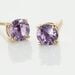 Boucles D'oreilles Puces Elea Or Jaune Amethyste Violet - Puces Femme | Marc Orian