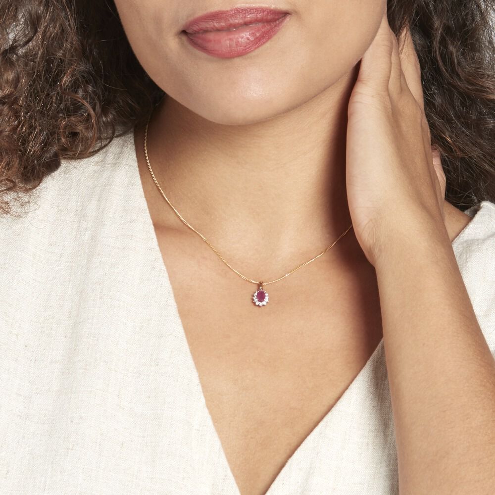 Pendentif Or Jaune Rubis Diamants - Pendentifs Femme | Marc Orian