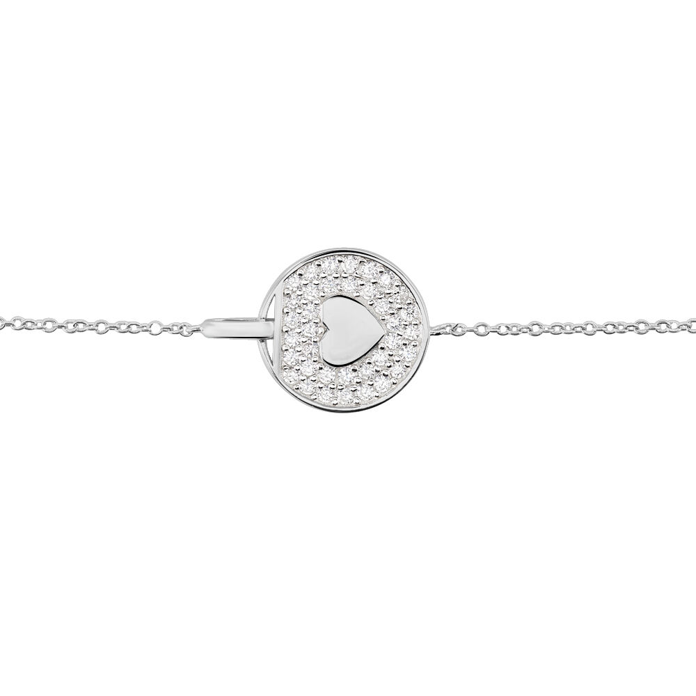 Bracelet Ivany Argent Blanc Oxyde De Zirconium - Bracelets Medailles Femme | Marc Orian