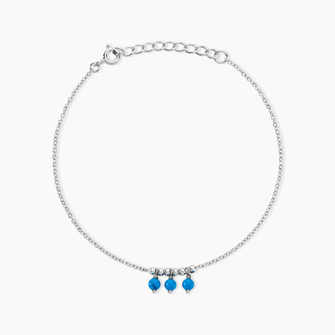 Bracelet Della Argent Blanc Turquoise - Bracelets fantaisie Femme | Marc Orian