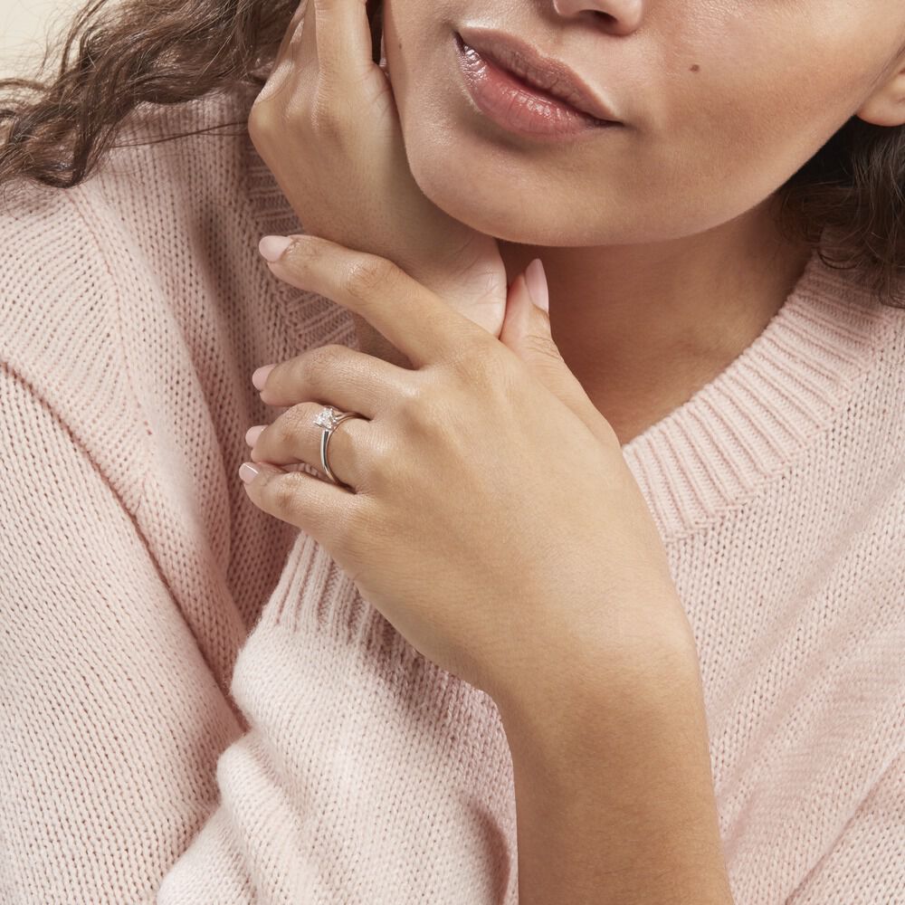 Bague Solitaire Samantha Or Blanc Diamant - Solitaires Femme | Marc Orian