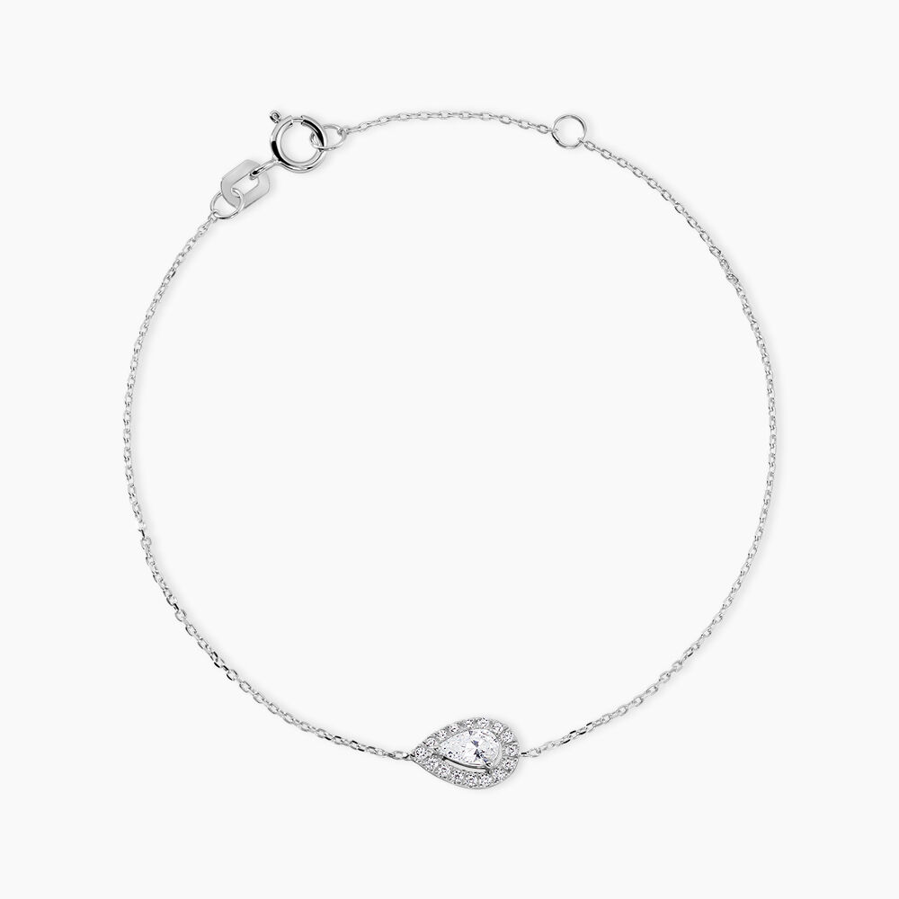 Bracelet Hildana Or Blanc Oxyde De Zirconium - Bracelets cha&icirc;nes Femme | Marc Orian