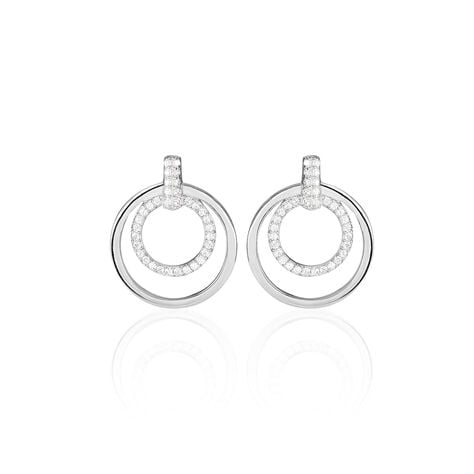 Boucles D'oreilles Pendantes Silvana Argent Blanc Oxyde De Zirconium - Pendantes Femme | Marc Orian
