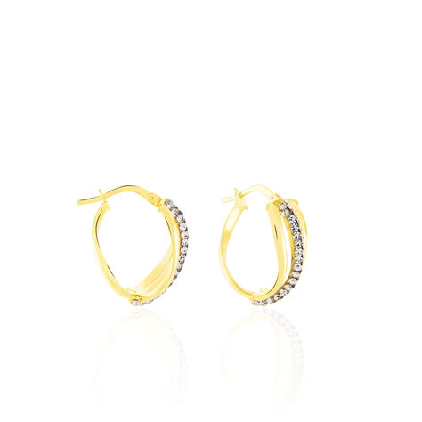 Créoles Eliseo Or Jaune Strass - Créoles Femme | Marc Orian
