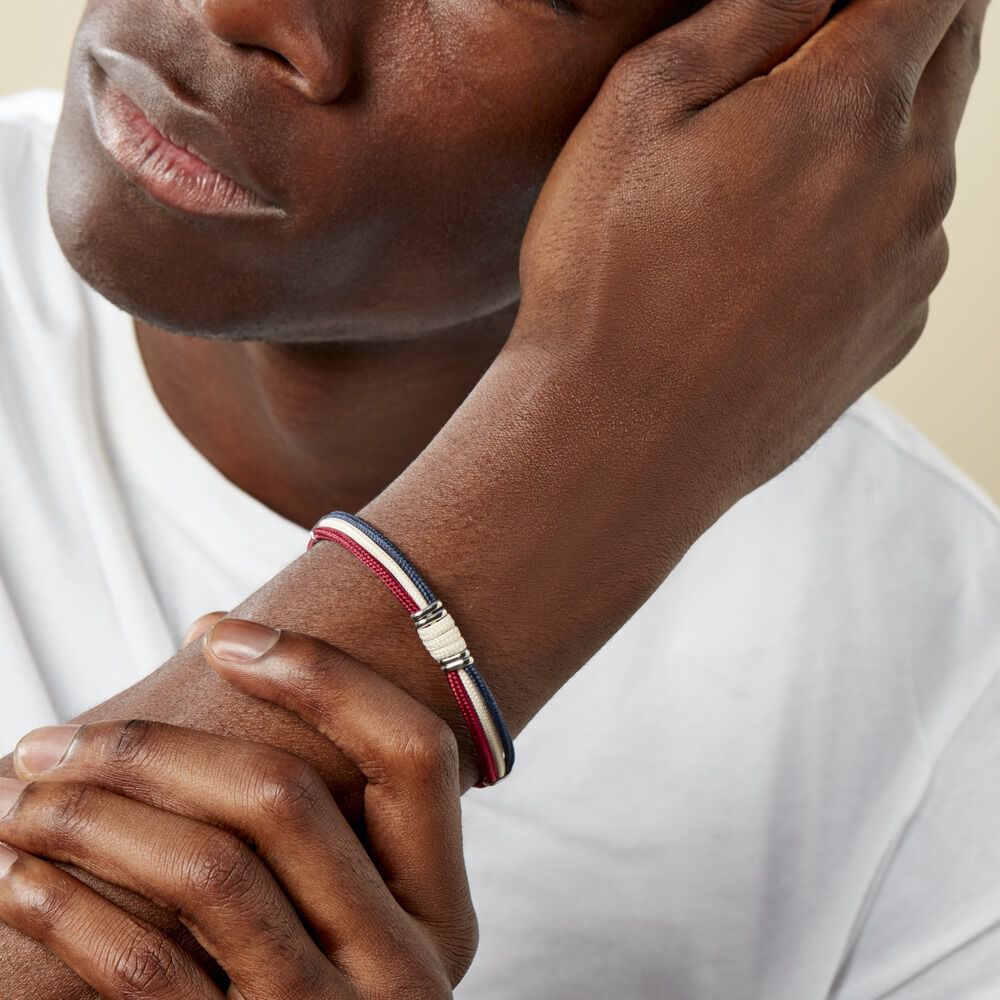 Bracelet Salhia Acier Blanc - Bracelets cordons Homme | Marc Orian
