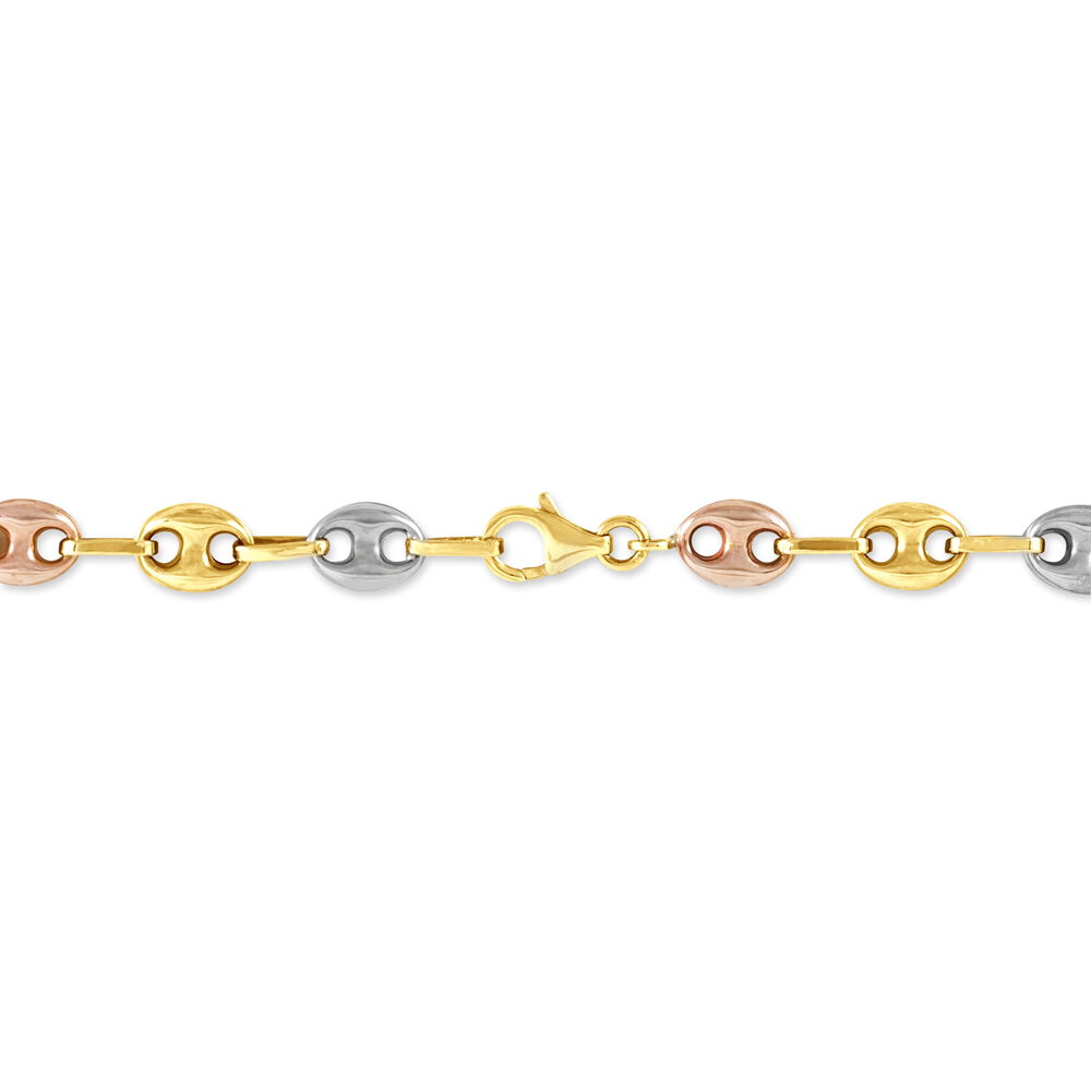 Bracelet Dami Maille Grain De Caf&eacute; Or Tricolore - Bracelets mailles Homme | Marc Orian