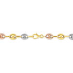 Bracelet Dami Maille Grain De Caf&eacute; Or Tricolore - Bracelets mailles Homme | Marc Orian
