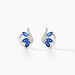 Boucles D'oreilles Puces Petale Or Blanc Saphir Et Diamant - Puces Femme | Marc Orian
